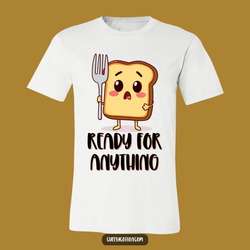 Funny Toast Fork T-Shirt: Hilarious Breakfast Character Tee for Unexpected Moments