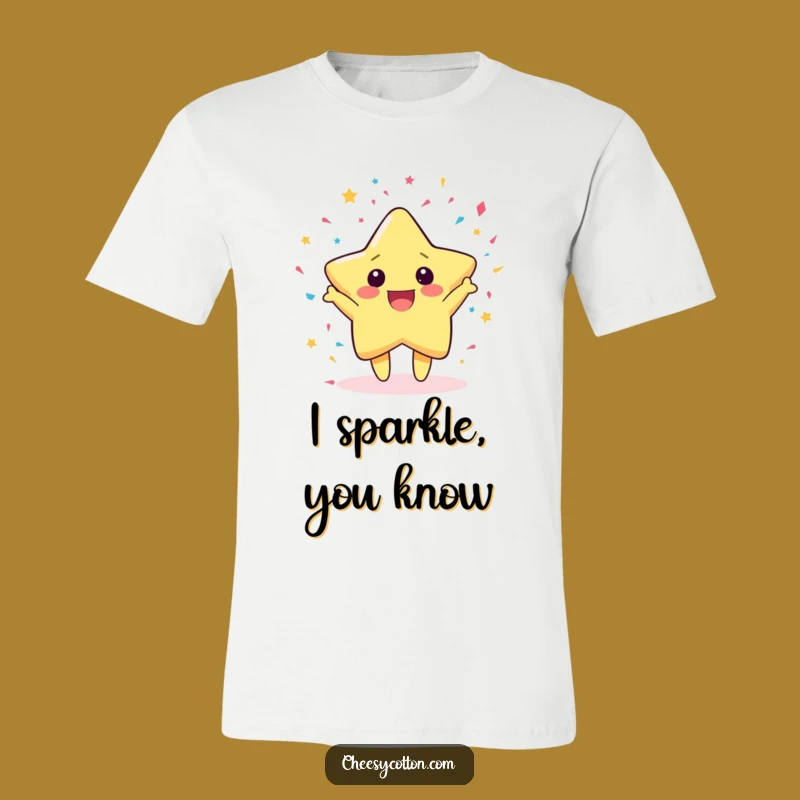 Funny Kawaii Star Confetti T-Shirt: Wearable Celebration Gift