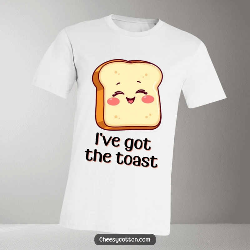 Funny Toast T-Shirt: A smiling piece of toast character winks playfully, radiating warmth and humor on this delightful and comfortable apparel.