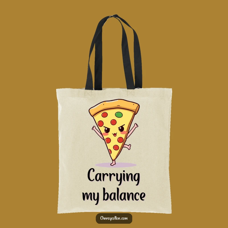 Funny Kawaii Pizza Handstand Tote Bag Carry Your Ambition With You