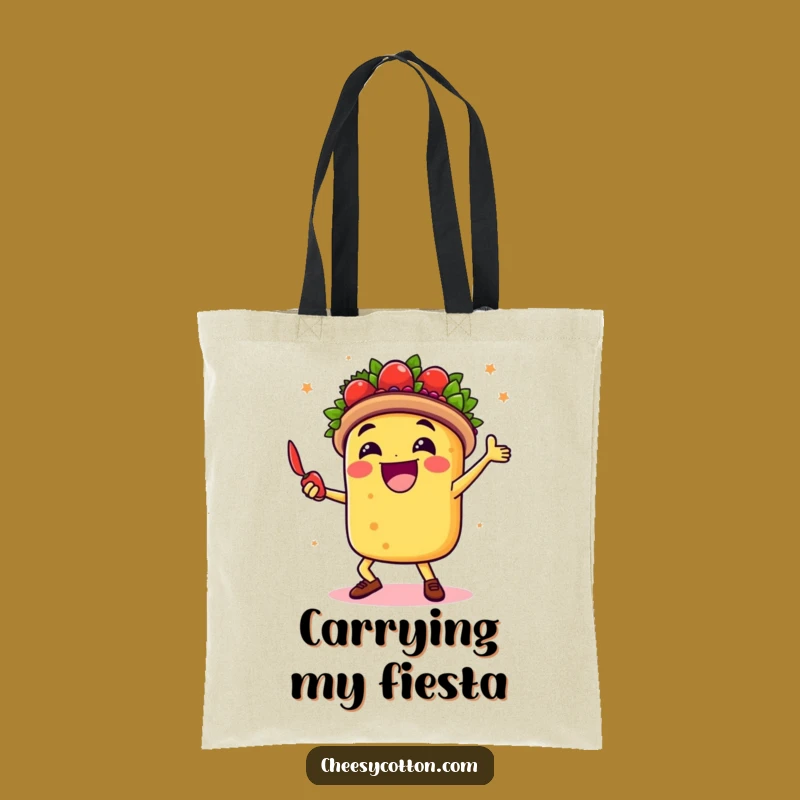 Funny Taco Dancer Tote Bag Fiesta Shopping Fun Chili Pepper Accessory