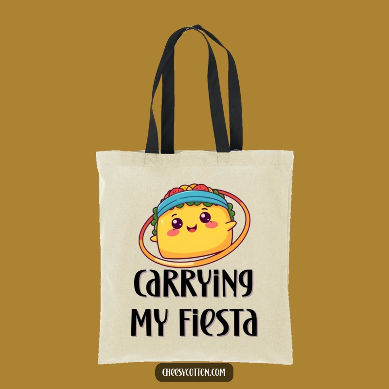 Funny Kawaii Taco Hula Hoop Tote Bag: Carry Fiesta Fun, Perfect Humorous Gift