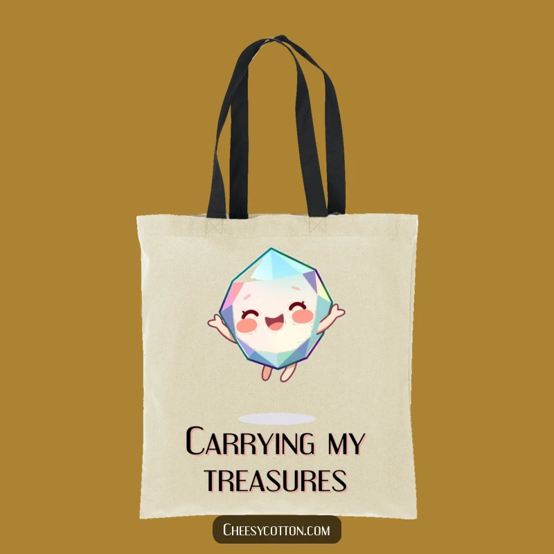 Funny Gem Tote Bag: Carry Your Sparkle with This Giggling Character
