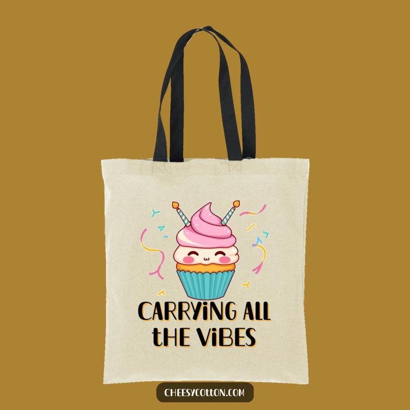 Funny Cupcake Streamer Tote Bag - Carry Joyful Accessories Gift!