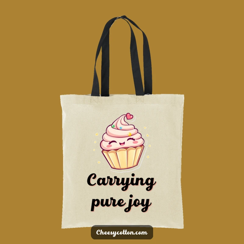 Funny Kawaii Cupcake Tote Bag: Spinnin' Style For Groceries, Must-Have Funny Gift