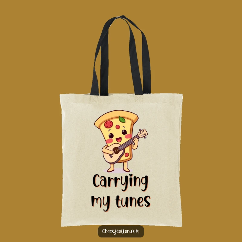 Funny Pizza Ukulele Tote Bag: Carry Your Music with This Foodie Friend