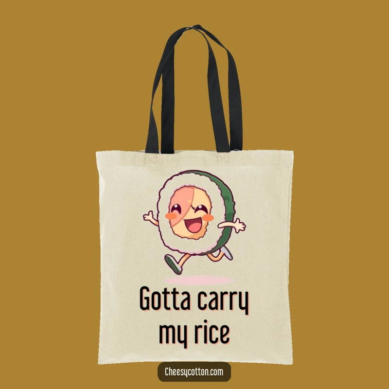 Funny Sushi Roll Tote Bag: High-Knee Runner Canvas Bag, Great Funny Gift